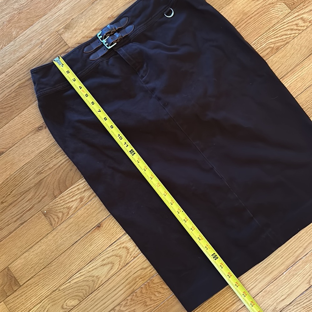 Beautiful brown cotton/elastane Ralph Lauren skirt with leather accents in EUC - Picture 3 of 10